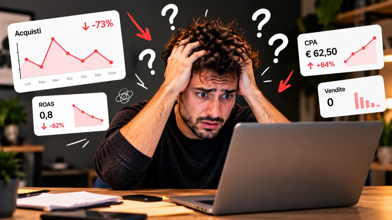 Advertiser preoccupato per risultati e acquisti altalenanti nelle campagne Meta Ads
